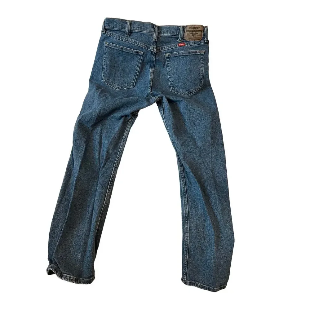 Wrangler Straight Leg Blue Jeans Mens 34x30